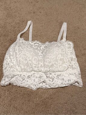 White Lace Crop Bralette Top